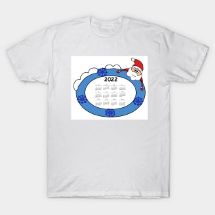 Calendar 2022 with Santa. Planning business, design modern T-Shirt